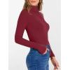 imageANRABESS Womens Long Sleeve Turtleneck Shirts Casual Ribbed Basic Tee Slim Soft Thermal Tops 2025 Fall Going Out ClothesDeep Red