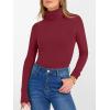 imageANRABESS Womens Long Sleeve Turtleneck Shirts Casual Ribbed Basic Tee Slim Soft Thermal Tops 2025 Fall Going Out ClothesDeep Red