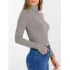 imageANRABESS Womens Long Sleeve Turtleneck Shirts Casual Ribbed Basic Tee Slim Soft Thermal Tops 2025 Fall Going Out ClothesGray Khaki