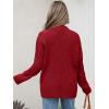 imageANRABESS Womens Mock Turtle Neck Sweaters Cable Knit Long Sleeve 2025 Fall Winter Tunic SweaterRed