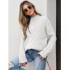 imageANRABESS Womens Mock Turtle Neck Sweaters Cable Knit Long Sleeve 2025 Fall Winter Tunic SweaterWhite