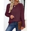 imageANRABESS Womens Oversized Batwing Sleeve Sweaters Crewneck Casual Fall Knit Loose Pullover Tops 2025 Work Winter OutfitsDark Red