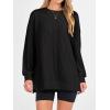imageANRABESS Womens Oversized Long Sleeve Shirts Ribbed Knit Tunic Tops Side Spilt Casual 2025 Fall OutfitsBlack