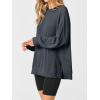imageANRABESS Womens Oversized Long Sleeve Shirts Ribbed Knit Tunic Tops Side Spilt Casual 2025 Fall OutfitsBlack Grey