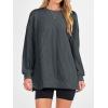 imageANRABESS Womens Oversized Long Sleeve Shirts Ribbed Knit Tunic Tops Side Spilt Casual 2025 Fall OutfitsBlack Grey