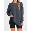 imageANRABESS Womens Oversized Long Sleeve Shirts Ribbed Knit Tunic Tops Side Spilt Casual 2025 Fall OutfitsBlack Grey