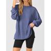imageANRABESS Womens Oversized Long Sleeve Shirts Ribbed Knit Tunic Tops Side Spilt Casual 2025 Fall OutfitsBlue