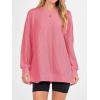 imageANRABESS Womens Oversized Long Sleeve Shirts Ribbed Knit Tunic Tops Side Spilt Casual 2025 Fall OutfitsCoral Pink