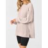 imageANRABESS Womens Oversized Long Sleeve Shirts Ribbed Knit Tunic Tops Side Spilt Casual 2025 Fall OutfitsFair Pink