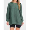 imageANRABESS Womens Oversized Long Sleeve Shirts Ribbed Knit Tunic Tops Side Spilt Casual 2025 Fall OutfitsGreen