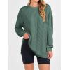imageANRABESS Womens Oversized Long Sleeve Shirts Ribbed Knit Tunic Tops Side Spilt Casual 2025 Fall OutfitsGreen