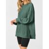 imageANRABESS Womens Oversized Long Sleeve Shirts Ribbed Knit Tunic Tops Side Spilt Casual 2025 Fall OutfitsGreen
