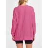 imageANRABESS Womens Oversized Long Sleeve Shirts Ribbed Knit Tunic Tops Side Spilt Casual 2025 Fall OutfitsHot Pink
