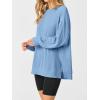 imageANRABESS Womens Oversized Long Sleeve Shirts Ribbed Knit Tunic Tops Side Spilt Casual 2025 Fall OutfitsLight Blue