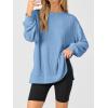 imageANRABESS Womens Oversized Long Sleeve Shirts Ribbed Knit Tunic Tops Side Spilt Casual 2025 Fall OutfitsLight Blue