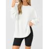 imageANRABESS Womens Oversized Long Sleeve Shirts Ribbed Knit Tunic Tops Side Spilt Casual 2025 Fall OutfitsWhite