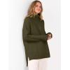 imageANRABESS Womens Oversized Turtleneck Sweaters Casual Fall Long Sleeve Knit Spilt Hem Tunic Pullover Tops 2025 Winter OutfitsArmy Green