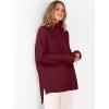 imageANRABESS Womens Oversized Turtleneck Sweaters Casual Fall Long Sleeve Knit Spilt Hem Tunic Pullover Tops 2025 Winter OutfitsBerry Red