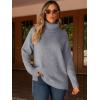 imageANRABESS Womens Oversized Turtleneck Sweaters Casual Fall Long Sleeve Knit Spilt Hem Tunic Pullover Tops 2025 Winter OutfitsGrey