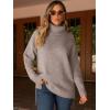 imageANRABESS Womens Oversized Turtleneck Sweaters Casual Fall Long Sleeve Knit Spilt Hem Tunic Pullover Tops 2025 Winter OutfitsLight Khaki