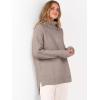 imageANRABESS Womens Oversized Turtleneck Sweaters Casual Fall Long Sleeve Knit Spilt Hem Tunic Pullover Tops 2025 Winter OutfitsLight Khaki
