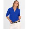 imageANRABESS Womens Polo V Neck Long Sleeve Sweaters Lightweight Dressy Casual Business Basic Knit Pullover Top 2025 Fall OutfitsRoyal Blue