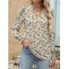 imageANRABESS Womens Puff Long Sleeve Shirts Dressy Casual Blouses 2025 Fall V Neck Loose Fit Floral Business Work Tunic TopsApricot Black Floral