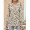 imageANRABESS Womens Puff Long Sleeve Shirts Dressy Casual Blouses 2025 Fall V Neck Loose Fit Floral Business Work Tunic TopsApricot Black Floral