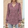 imageANRABESS Womens Puff Long Sleeve Shirts Dressy Casual Blouses 2025 Fall V Neck Loose Fit Floral Business Work Tunic TopsBlack Pink Floral