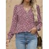 imageANRABESS Womens Puff Long Sleeve Shirts Dressy Casual Blouses 2025 Fall V Neck Loose Fit Floral Business Work Tunic TopsBlack Pink Floral