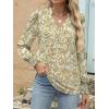 imageANRABESS Womens Puff Long Sleeve Shirts Dressy Casual Blouses 2025 Fall V Neck Loose Fit Floral Business Work Tunic TopsOrange Yellow Floral