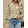 imageANRABESS Womens Puff Long Sleeve Shirts Dressy Casual Blouses 2025 Fall V Neck Loose Fit Floral Business Work Tunic TopsOrange Yellow Floral