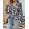 imageANRABESS Womens Puff Long Sleeve Shirts Dressy Casual Blouses 2025 Fall V Neck Loose Fit Floral Business Work Tunic TopsPurple Blue Floral
