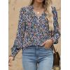 imageANRABESS Womens Puff Long Sleeve Shirts Dressy Casual Blouses 2025 Fall V Neck Loose Fit Floral Business Work Tunic TopsPurple Blue Floral
