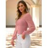 imageANRABESS Womens Square Neck Mesh Long Sleeve Tops Double Lined Dressy Business Casual Blouses Shirts 2025 Fall OutfitsCoral Pink