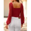 imageANRABESS Womens Square Neck Mesh Long Sleeve Tops Double Lined Dressy Business Casual Blouses Shirts 2025 Fall OutfitsRed