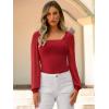 imageANRABESS Womens Square Neck Mesh Long Sleeve Tops Double Lined Dressy Business Casual Blouses Shirts 2025 Fall OutfitsRed