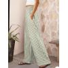 imageANRABESS Womens Striped Gingham Palazzo Pants Wide Leg High Waisted Lounge Pajama Pants Cute Casual Trousers with PocketsArmy Green White Plaid