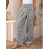 imageANRABESS Womens Striped Gingham Palazzo Pants Wide Leg High Waisted Lounge Pajama Pants Cute Casual Trousers with PocketsBlack White Plaid