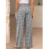 imageANRABESS Womens Striped Gingham Palazzo Pants Wide Leg High Waisted Lounge Pajama Pants Cute Casual Trousers with PocketsBlack White Plaid