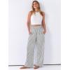 imageANRABESS Womens Striped Gingham Palazzo Pants Wide Leg High Waisted Lounge Pajama Pants Cute Casual Trousers with PocketsBlack White Stripe