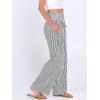 imageANRABESS Womens Striped Gingham Palazzo Pants Wide Leg High Waisted Lounge Pajama Pants Cute Casual Trousers with PocketsBlack White Stripe