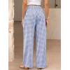 imageANRABESS Womens Striped Gingham Palazzo Pants Wide Leg High Waisted Lounge Pajama Pants Cute Casual Trousers with PocketsBlue White Plaid