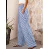 imageANRABESS Womens Striped Gingham Palazzo Pants Wide Leg High Waisted Lounge Pajama Pants Cute Casual Trousers with PocketsBlue White Plaid