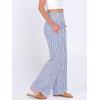 imageANRABESS Womens Striped Gingham Palazzo Pants Wide Leg High Waisted Lounge Pajama Pants Cute Casual Trousers with PocketsBlue White Stripe