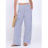 imageANRABESS Womens Striped Gingham Palazzo Pants Wide Leg High Waisted Lounge Pajama Pants Cute Casual Trousers with PocketsBlue White Stripe