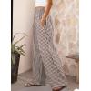 imageANRABESS Womens Striped Gingham Palazzo Pants Wide Leg High Waisted Lounge Pajama Pants Cute Casual Trousers with PocketsBrown White Plaid