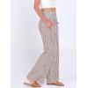 imageANRABESS Womens Striped Gingham Palazzo Pants Wide Leg High Waisted Lounge Pajama Pants Cute Casual Trousers with PocketsBrown White Stripe
