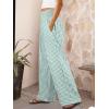 imageANRABESS Womens Striped Gingham Palazzo Pants Wide Leg High Waisted Lounge Pajama Pants Cute Casual Trousers with PocketsGreen White Plaid