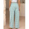 imageANRABESS Womens Striped Gingham Palazzo Pants Wide Leg High Waisted Lounge Pajama Pants Cute Casual Trousers with PocketsGreen White Plaid